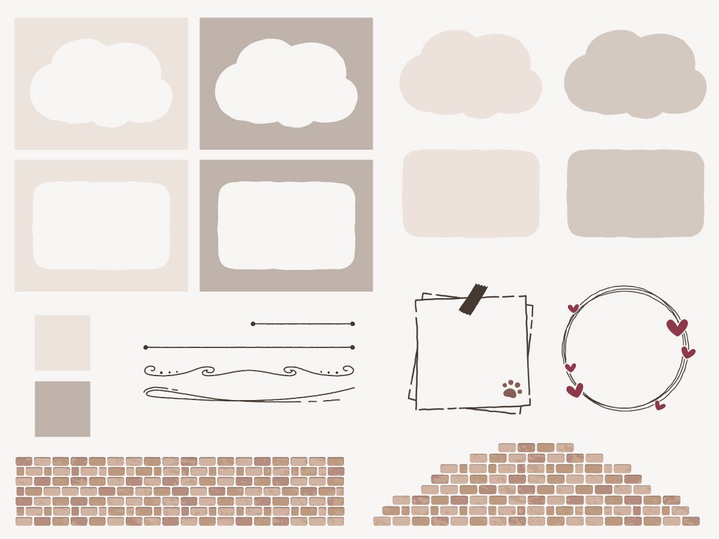 ココフォリア用素材/手書きカフェ風セッション素材