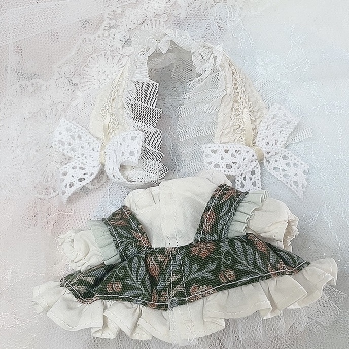 花柄ワンピースセット グリーン