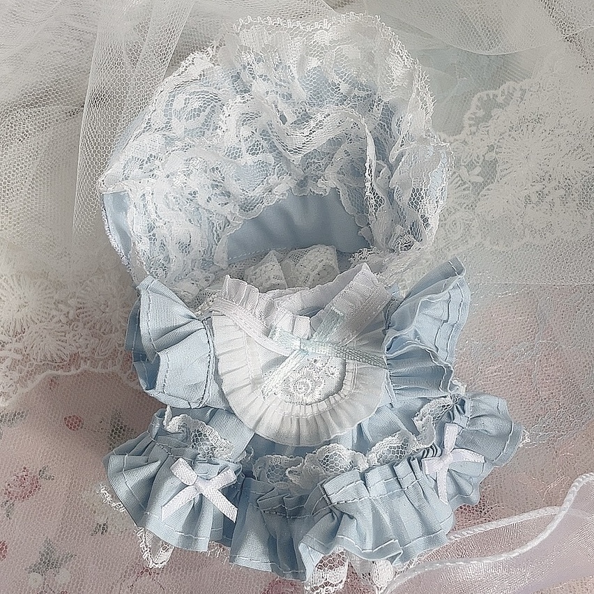 ドレスとボンネットのセット みずいろ