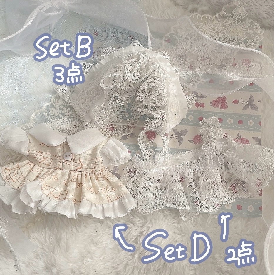 春柄ワンピとレースのレイヤードセット