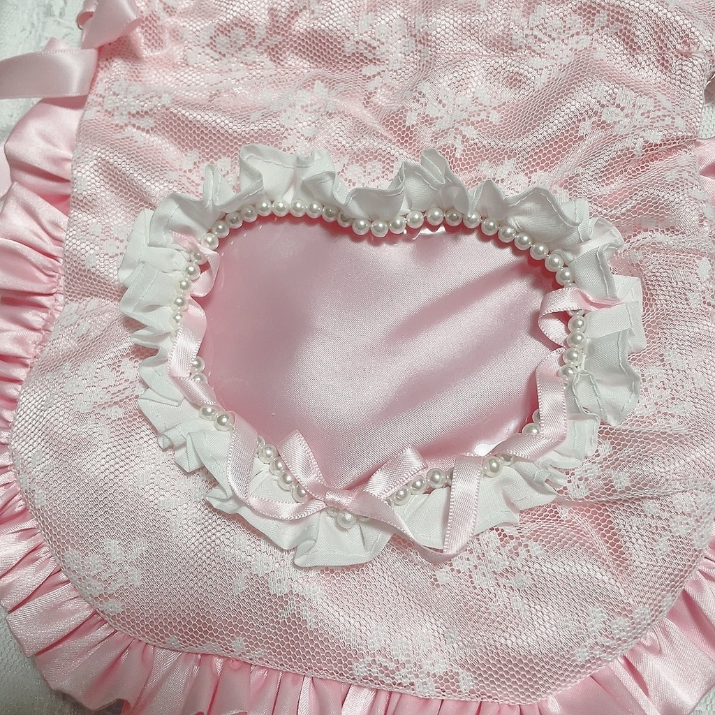 ぬいポーチ ハート窓