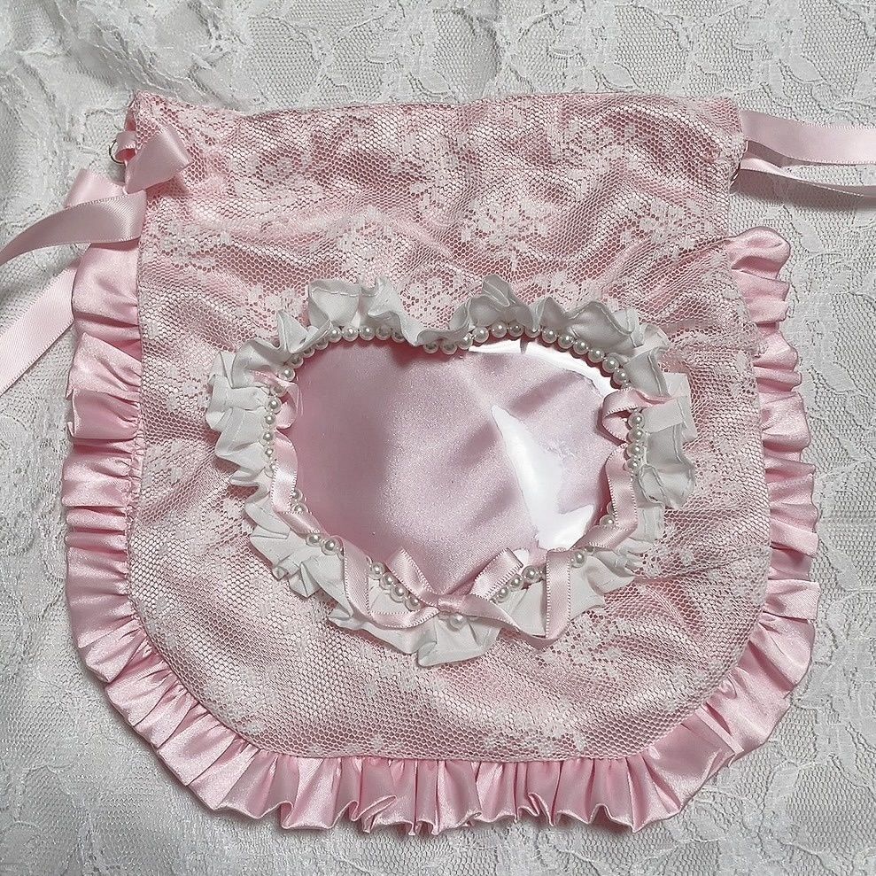 ぬいポーチ ハート窓