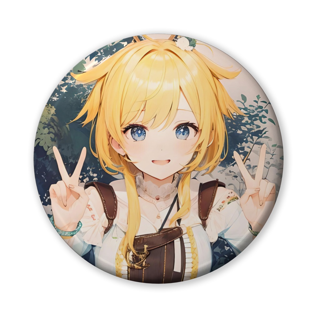 キラン缶バッチ ダブルピース(56mm)