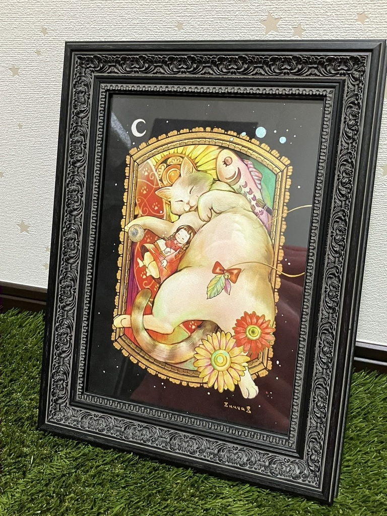 想ひでのゆりかご【イラスト作品/額縁付き/送料別/サイン入り】