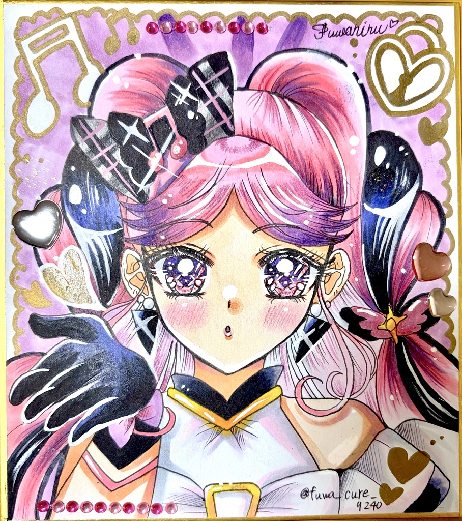 ズキューンキッス色紙絵　庵サイズ