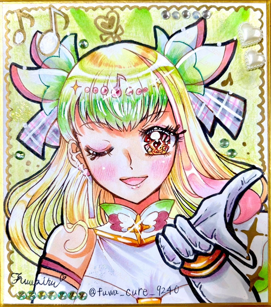 ズキューンキッス色紙絵 庵サイズ