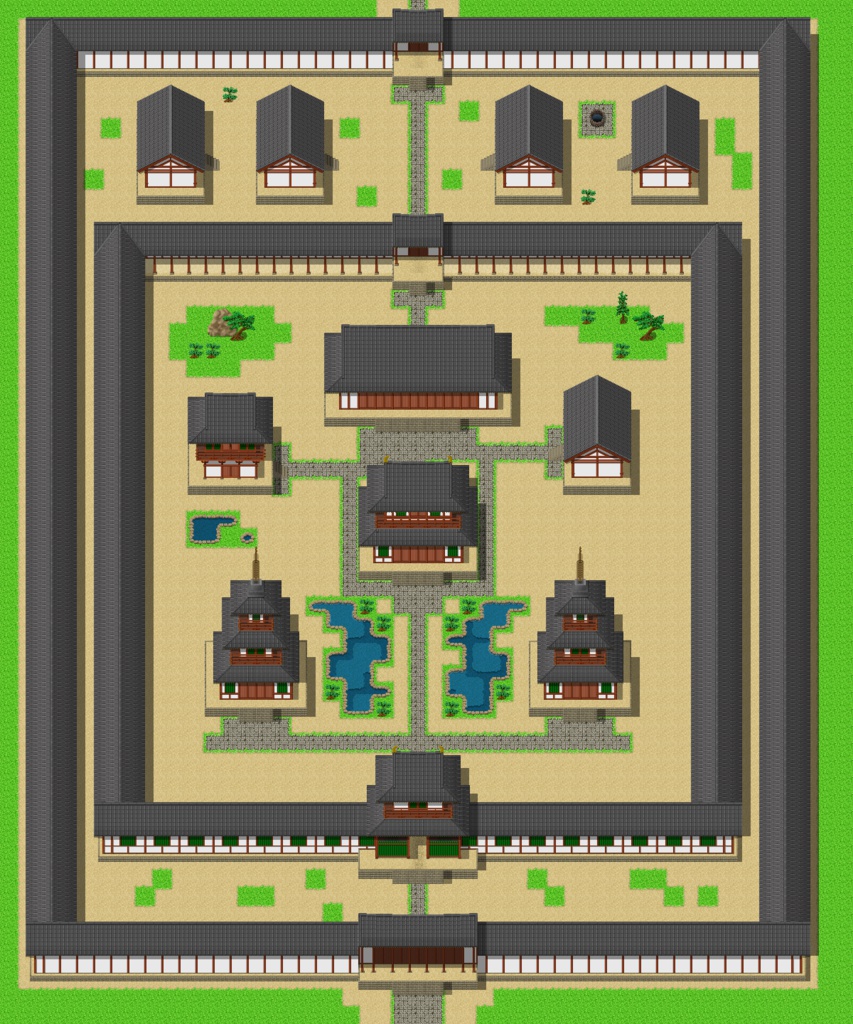 古代寺院風タイルセット素材(17.04.15)