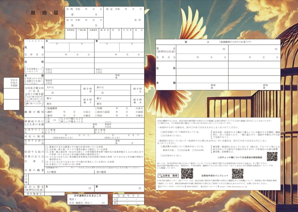 【実際使える！】デザイン離婚届