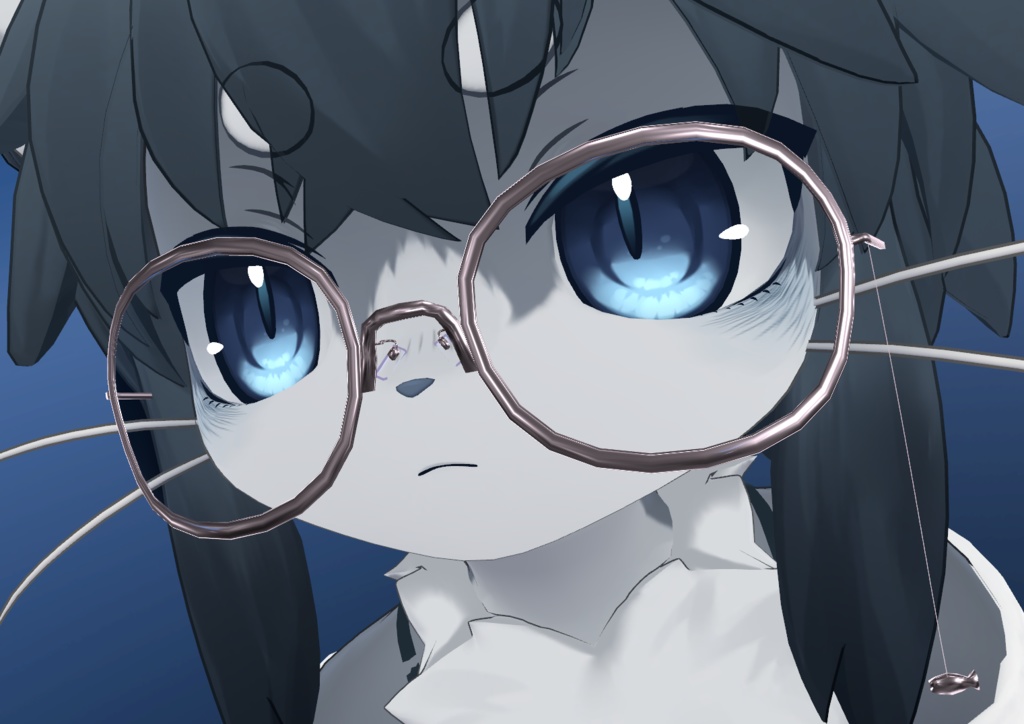 【Chalo想定】3Dモデル おさかなメガネ