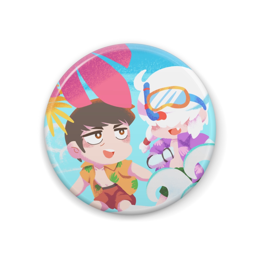 しゃちかそサマー缶バッジ44mm