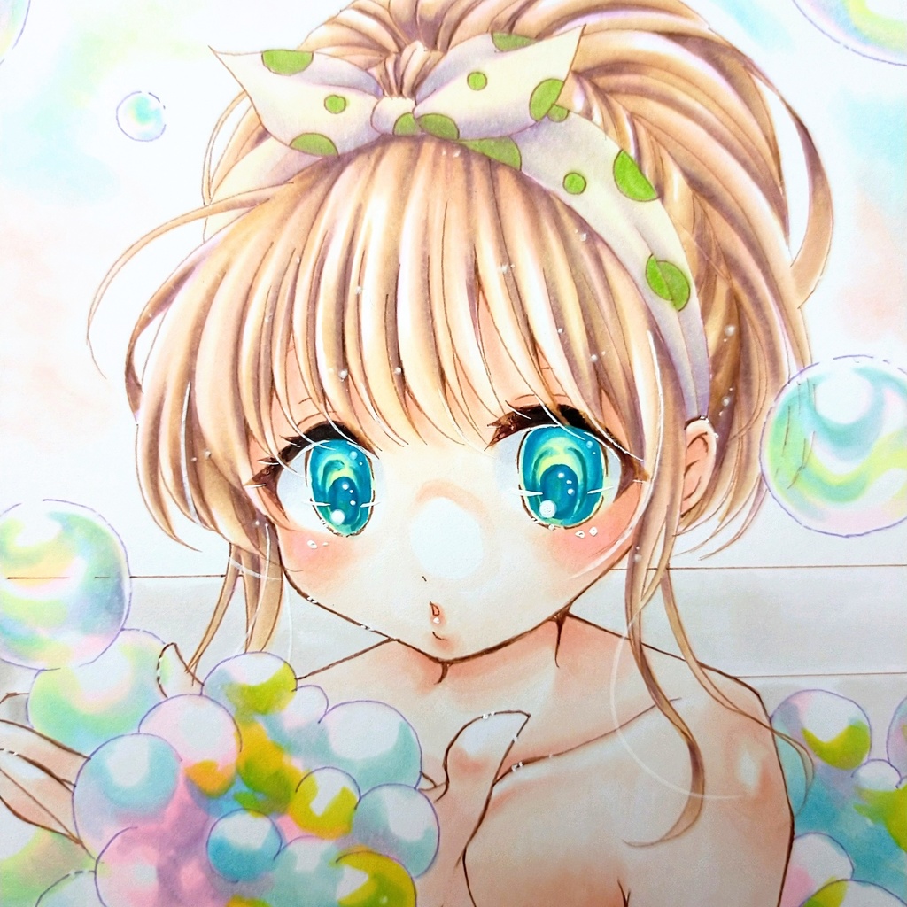 手描きイラスト＊オリジナル＊泡風呂