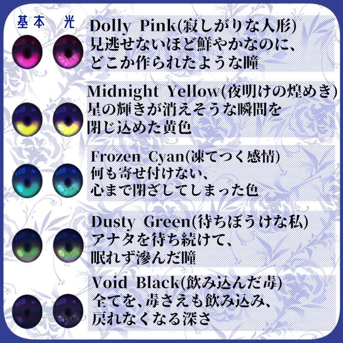 【VRoid向け】ちょっと不穏シリーズ02・瞳テクスチャセット