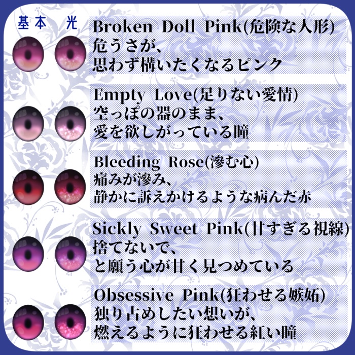 【VRoid向け】ちょっと不穏シリーズ03・瞳テクスチャセット