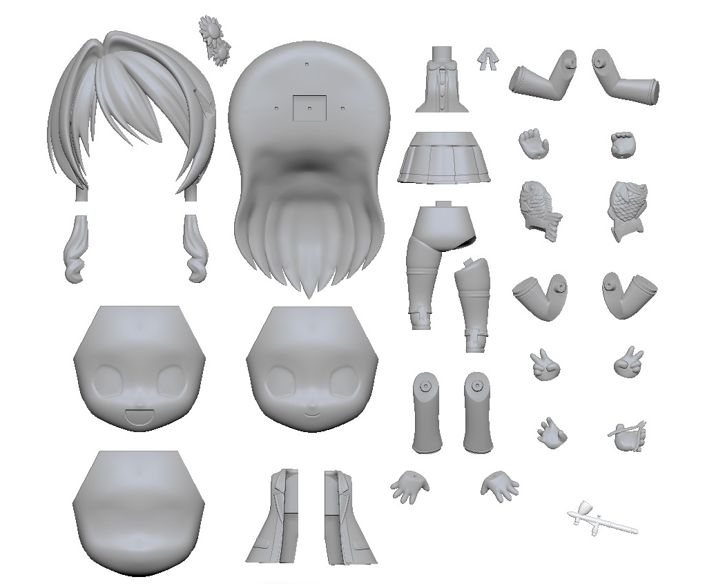 【DL版】ガレージキット 鮎川ひより デフォルメVer.(3Dプリンター用データダウンロード版) Ayukawa Hiyori garage kit (downloadable version for 3D printer)
