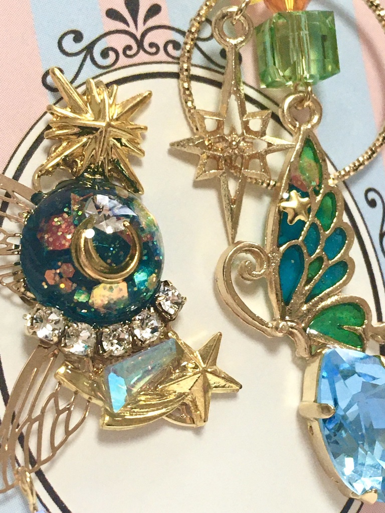 星屑羽と蝶々のイヤーカフ&イヤリングset🌟