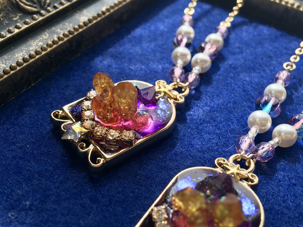 鉱石とダイヤレーンの星屑ネックレス