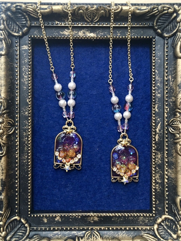 鉱石とダイヤレーンの星屑ネックレス