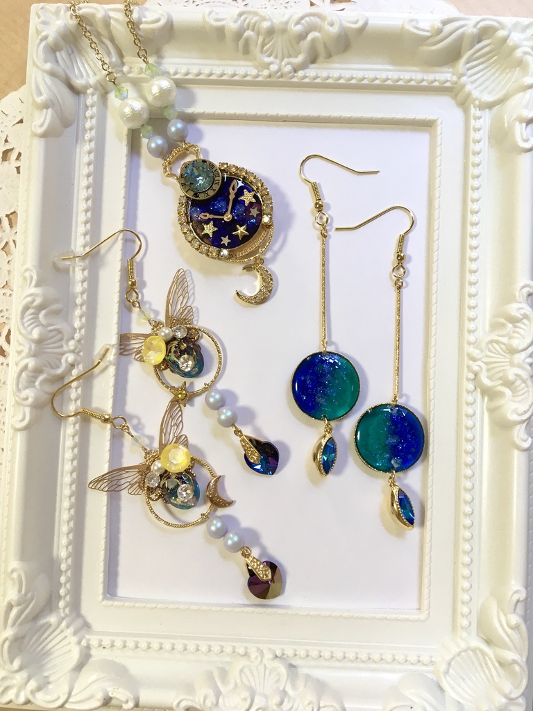 おはじき風 煌めきイヤリング