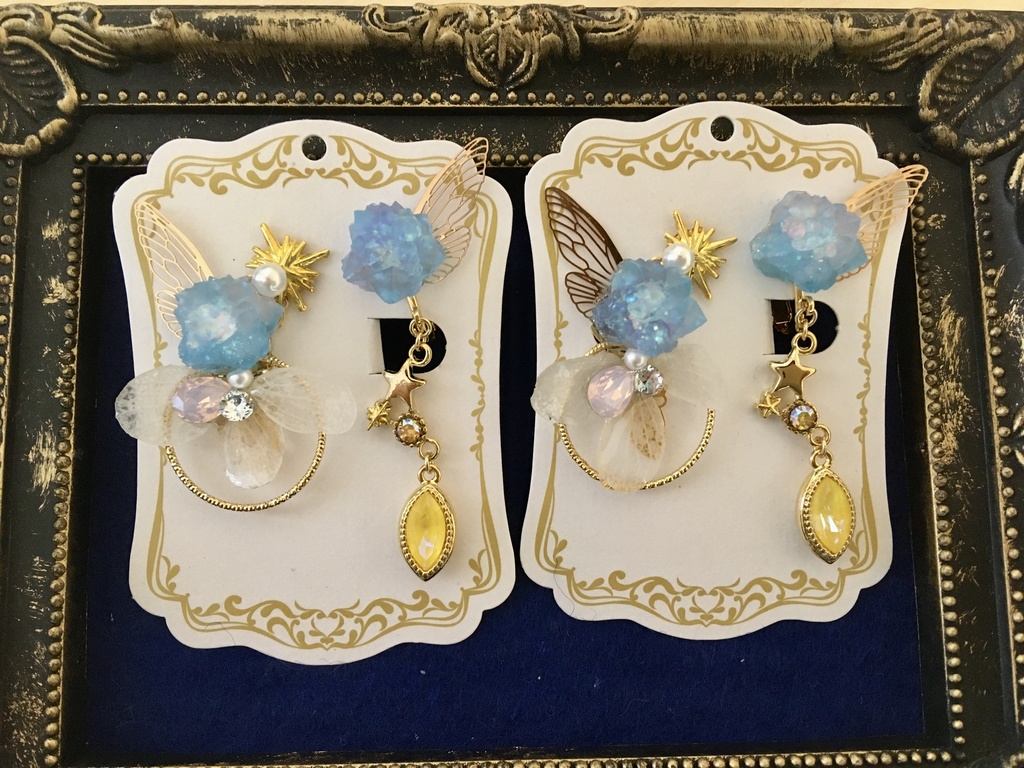 花蒼石のイヤーカフ&イヤリングset