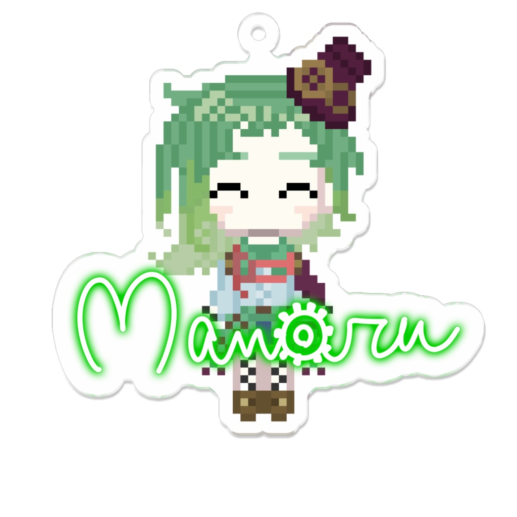 まわるドッド絵アクキー(にこにこ)