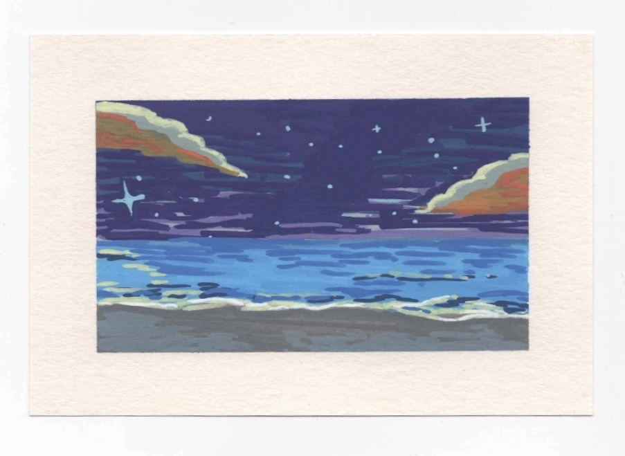 輝く海 アナログ原画