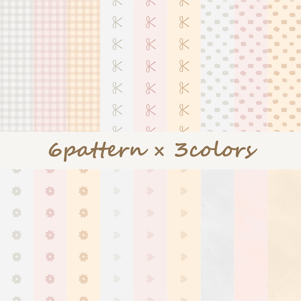 【商用可】韓国風シームレスパターン|バレンタインにも使える素材(18点)