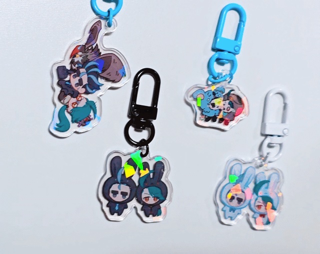 ぶら下がり 豆アオチリ アクリルキーホルダー