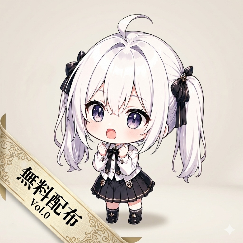 無料配布｜オリジナルミニキャラ透過PNG素材「気になります」Vol.0