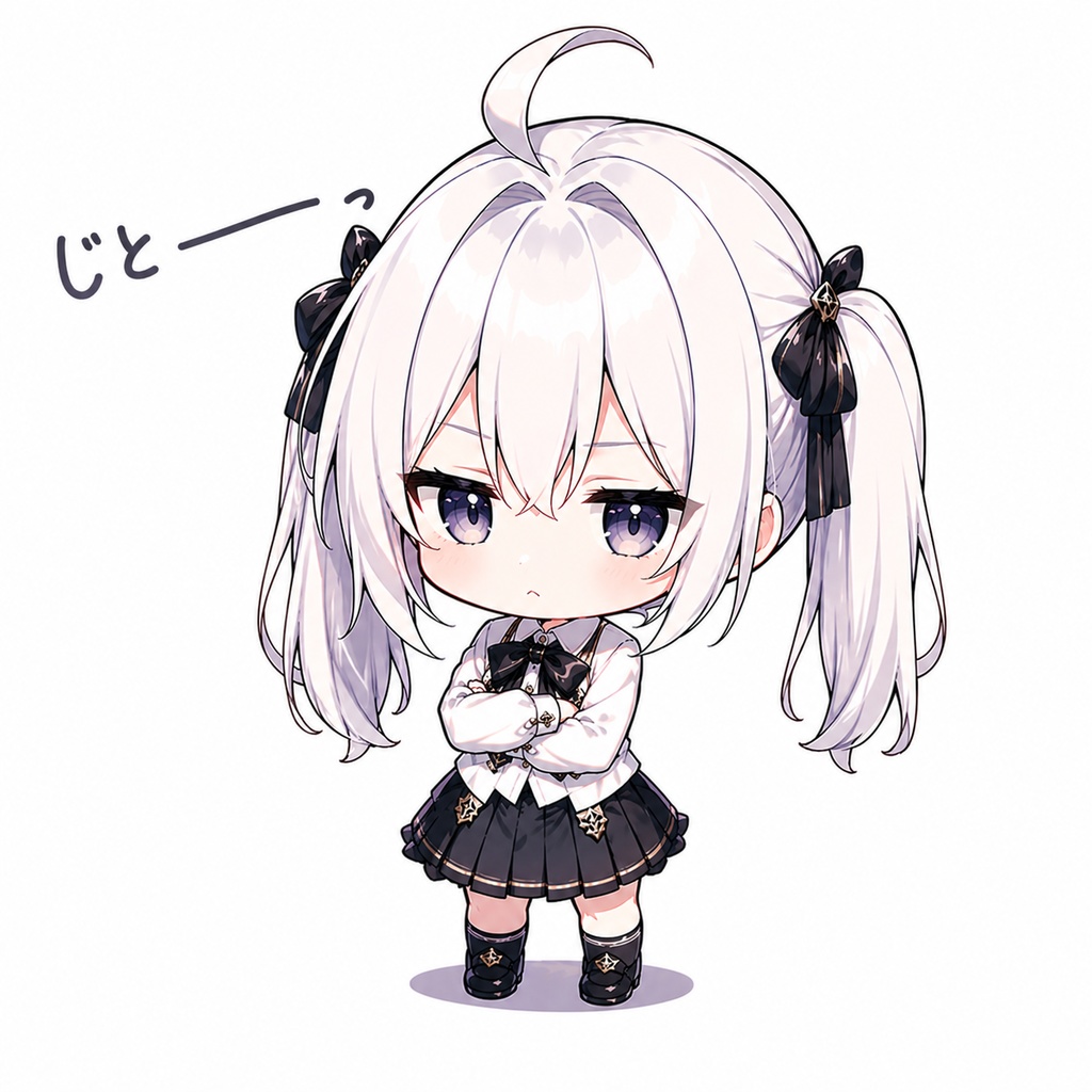 オリジナルミニキャラ透過PNG素材「じとーっ」Vol.0