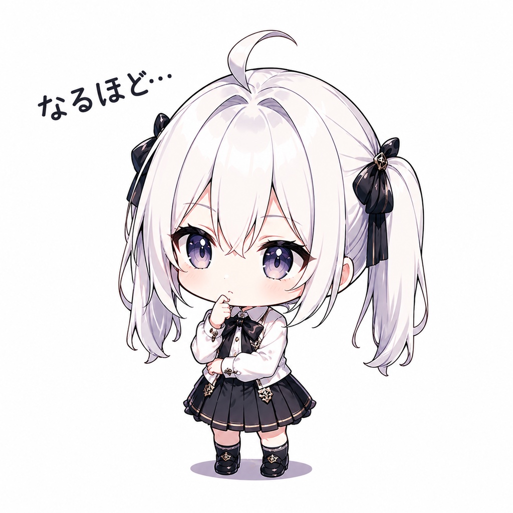 オリジナルミニキャラ透過PNG素材「なるほど」Vol.0