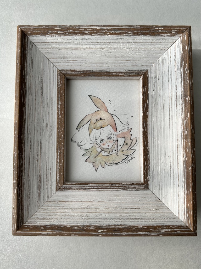 ミニ額水彩画『きょうは晴れ』