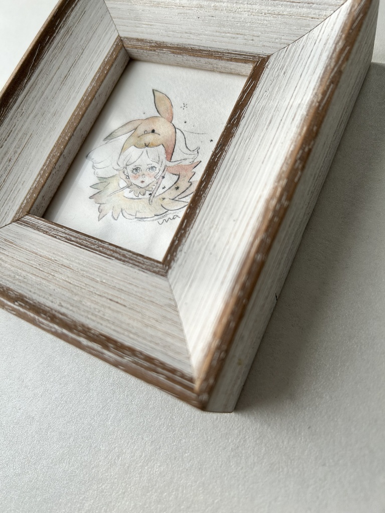 ミニ額水彩画『きょうは晴れ』