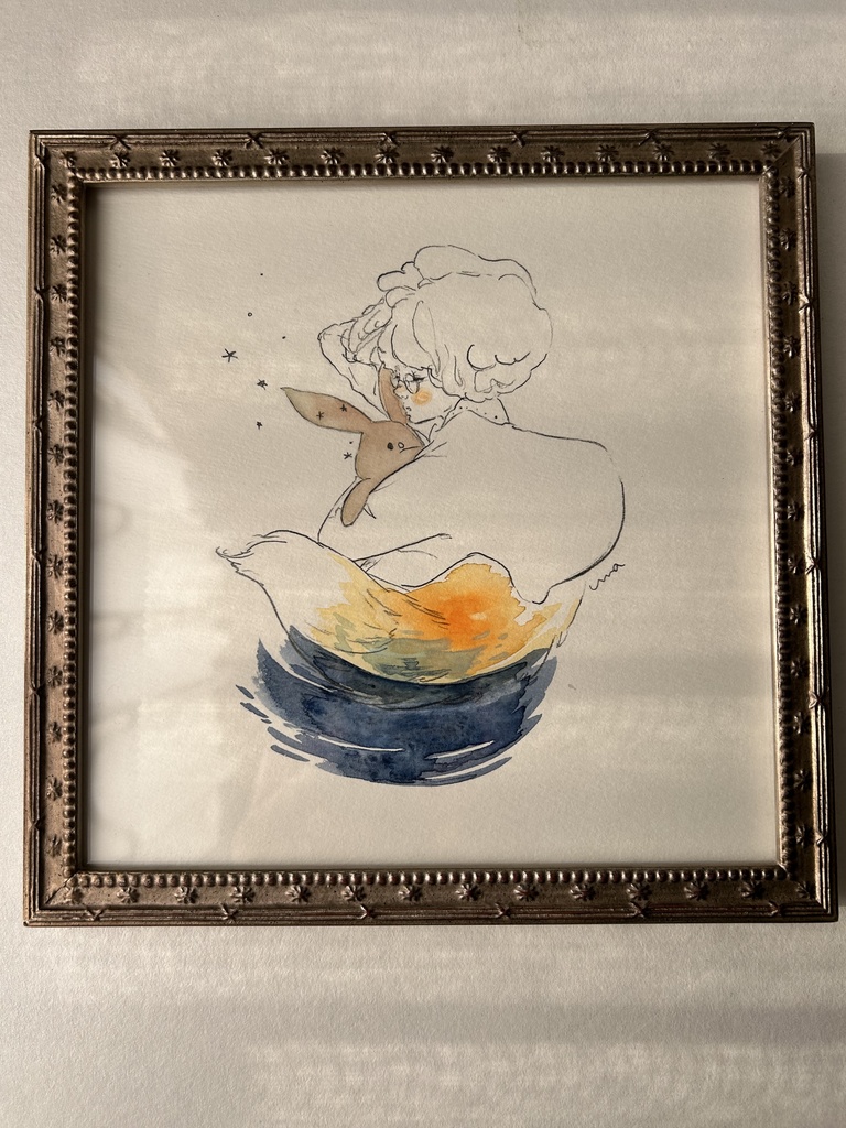 水彩画『きょうは雨』