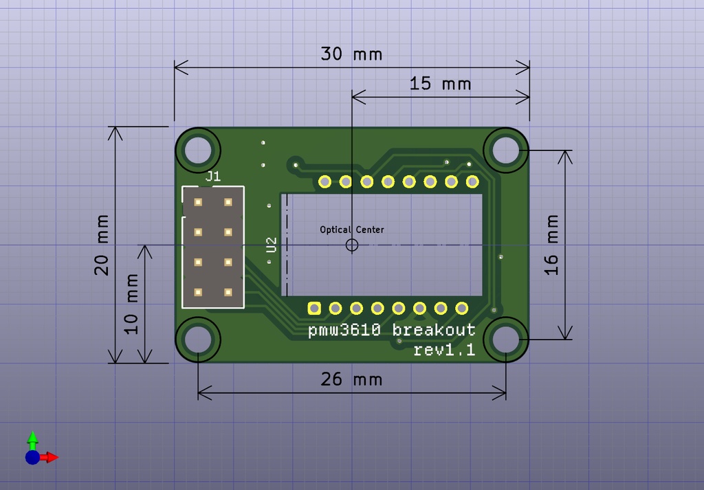 PMW3610 ブレイクアウトボード SEIBOKU(青墨)