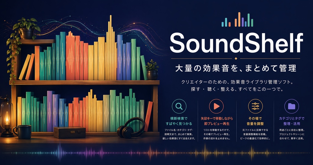 音源一元管理ソフト「Sound Shelf」
