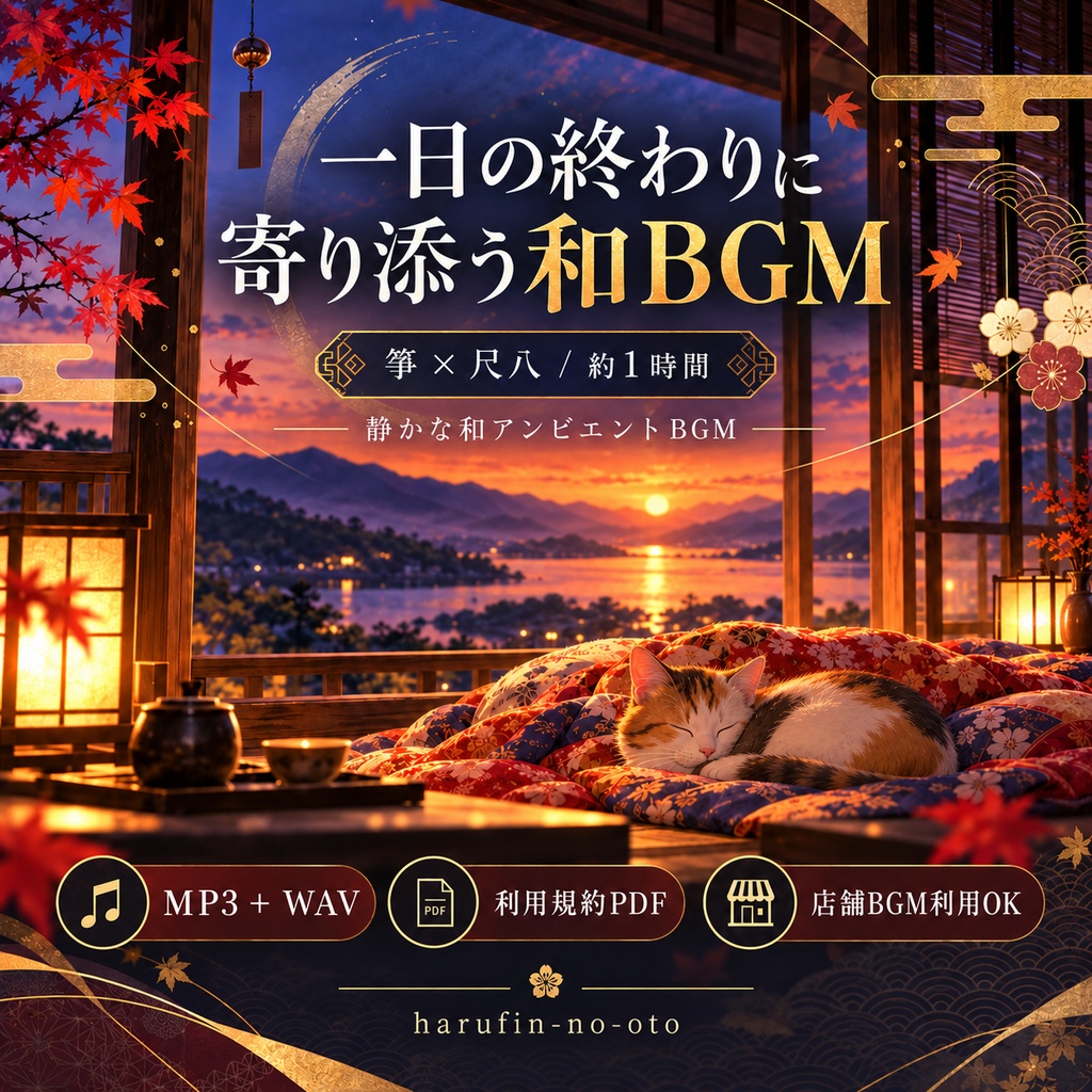 一日の終わりに聴きたい和BGM｜箏×尺八・約1時間｜店舗BGM利用OK