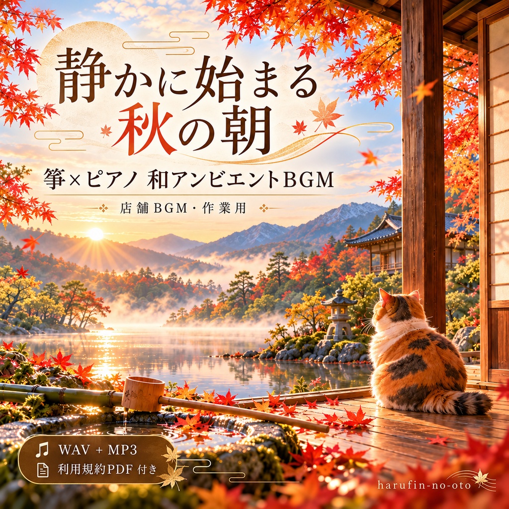 静かに始まる秋の朝｜箏×ピアノ 和アンビエントBGM｜店舗BGM・作業用｜WAV＋MP3