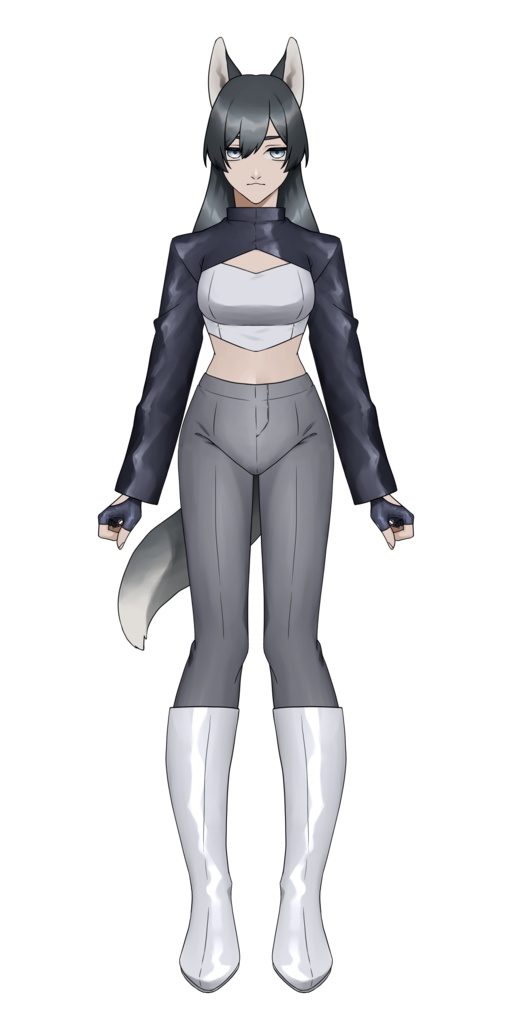 【Live2D練習用】ハスキーの女の子【パーツ分け済みイラスト】