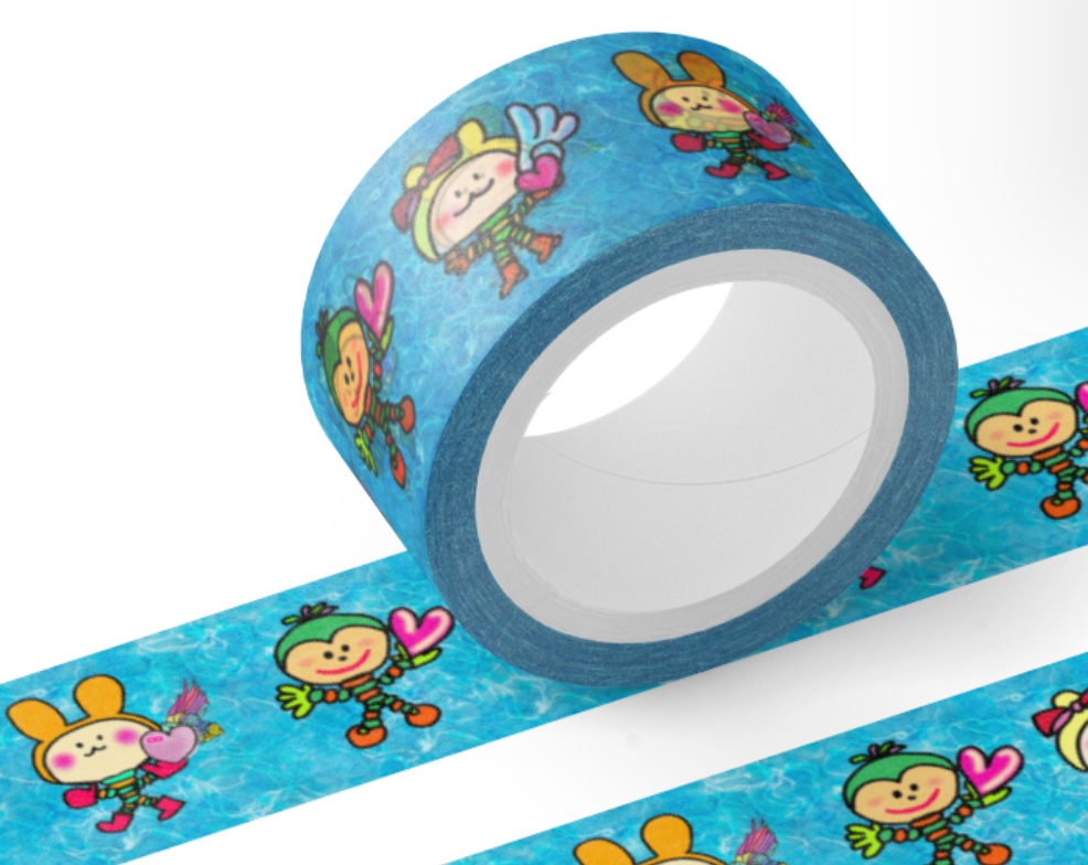 #KCO組 ちょび助 ちょび子 マスキングテープ 黄色・水色