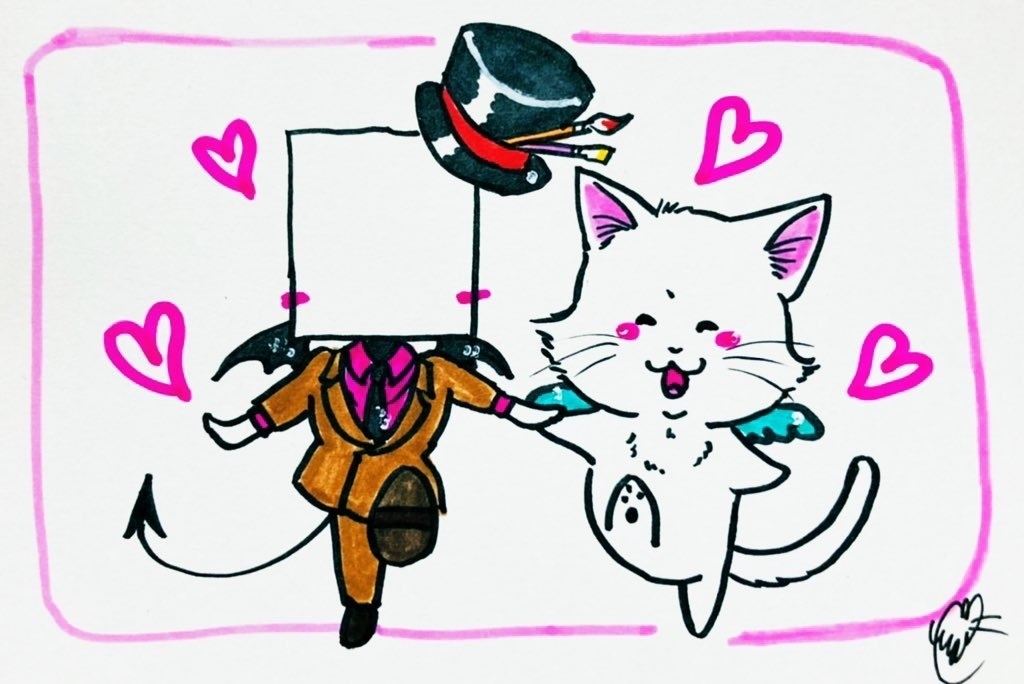 羽猫と踊るちびペイントマン