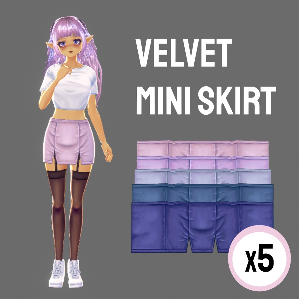 Vroid velvet mini skirt texture