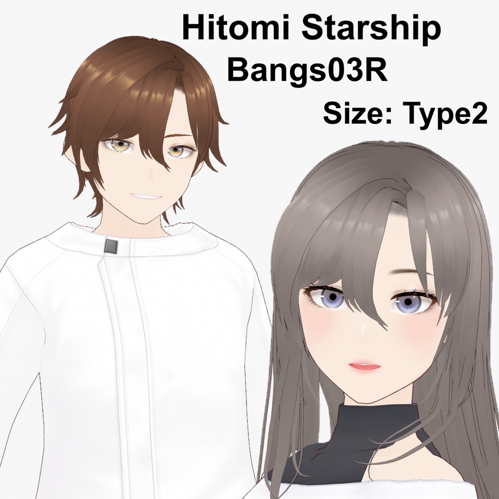 【VRoid】Bangs03R Type2 右分け前髪