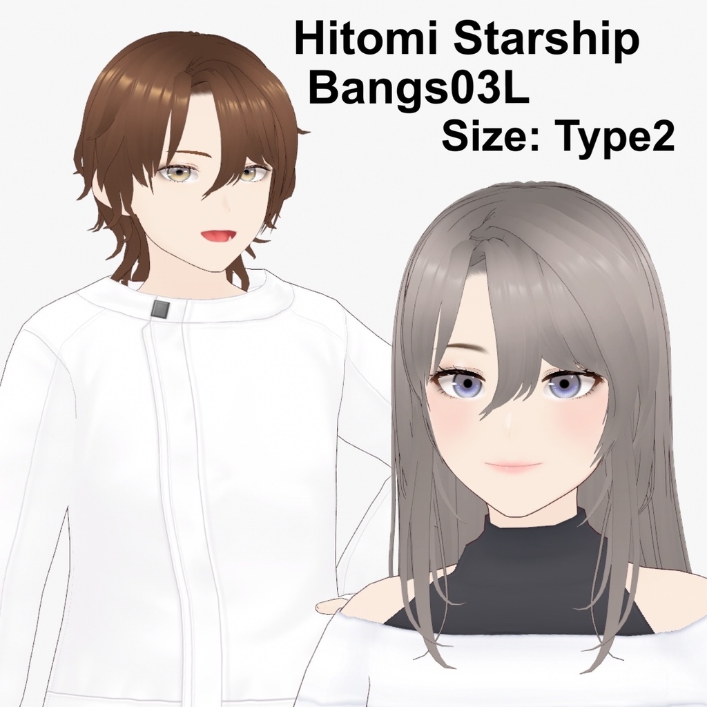 【VRoid】Bangs03L Type2 左分け前髪