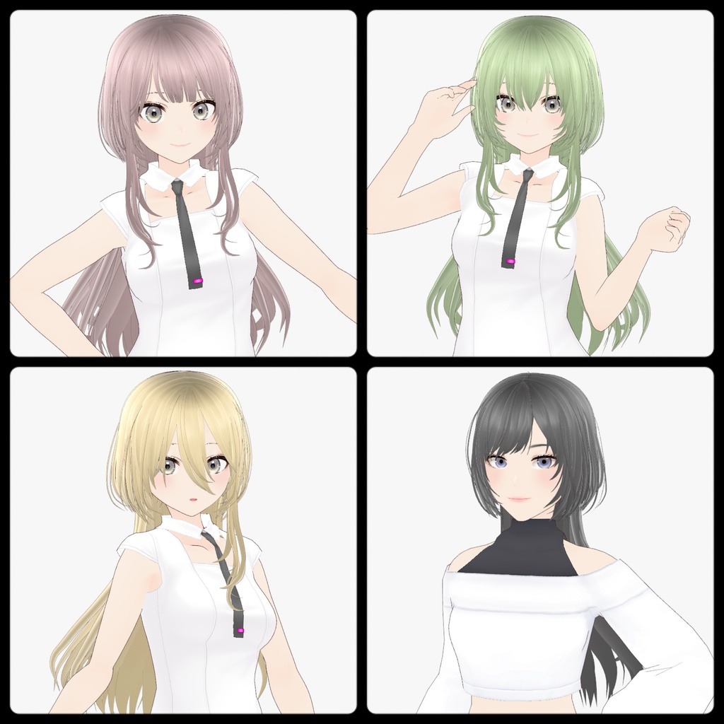 【VRoid】期間限定価格 BackHair03 ロング ウルフカット