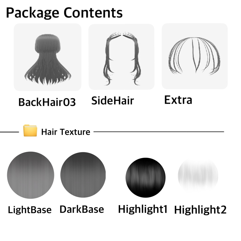 【VRoid】期間限定価格 BackHair03 ロング ウルフカット