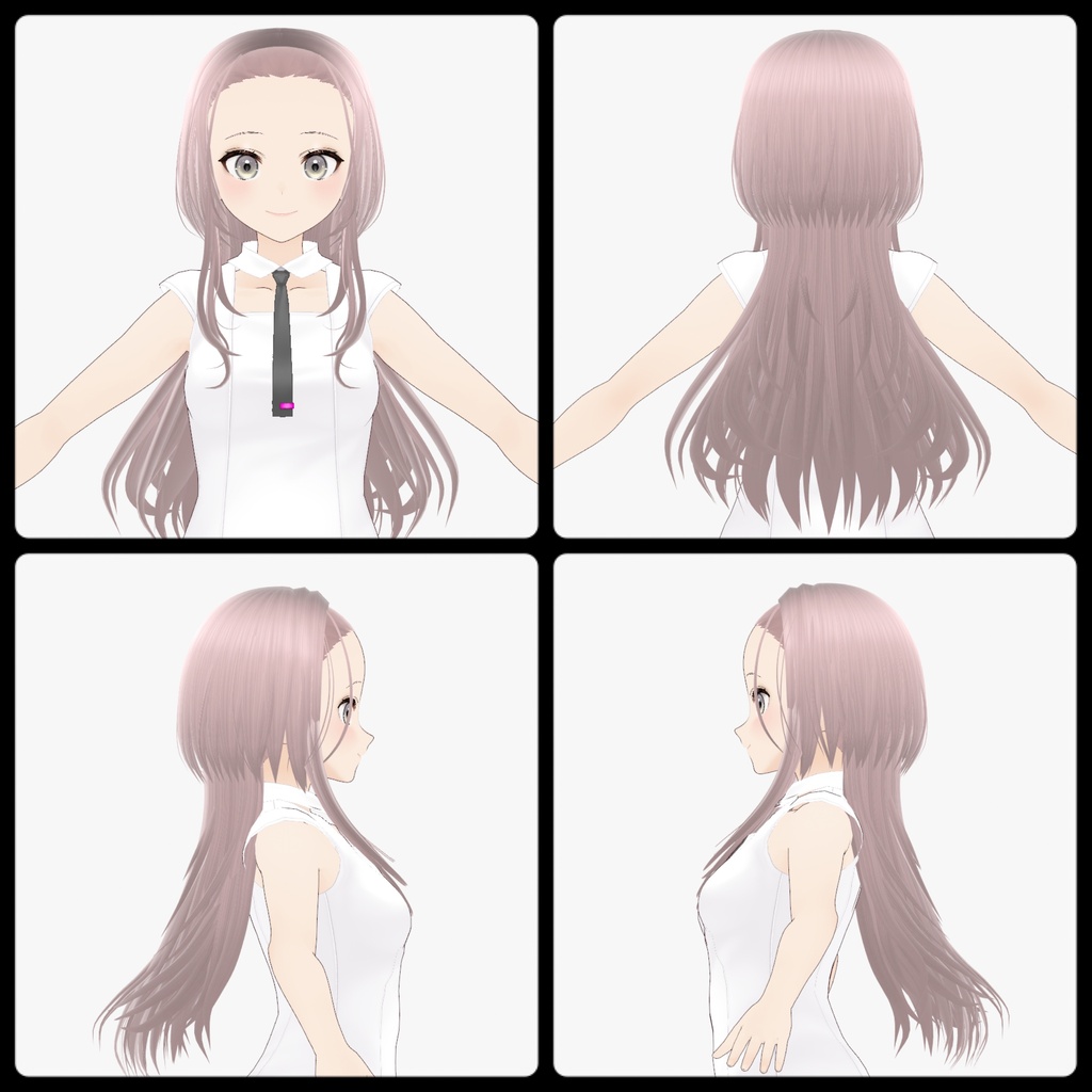 【VRoid】期間限定価格 BackHair03 ロング ウルフカット