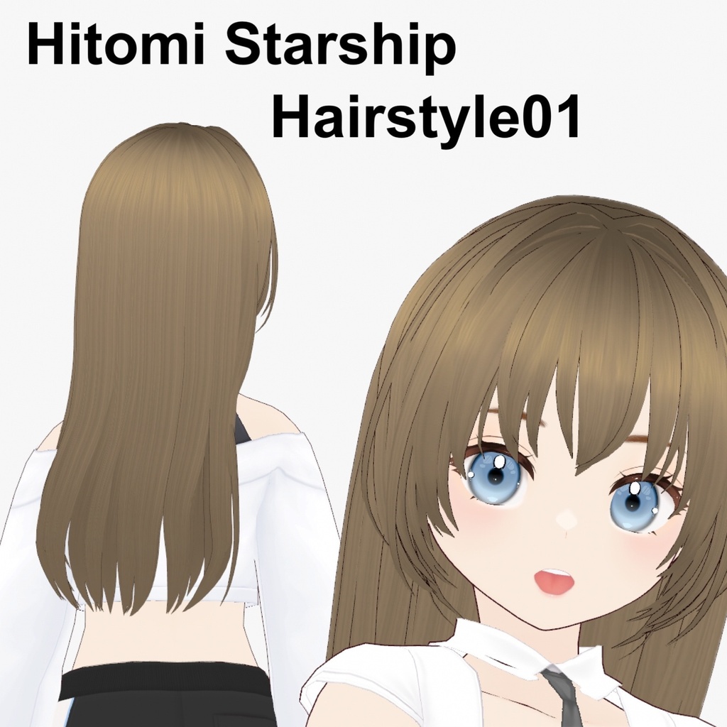【VRoid】Hairstyle01 エアインテーク ロングヘア