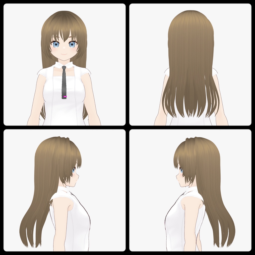 【VRoid】Hairstyle01 エアインテーク ロングヘア