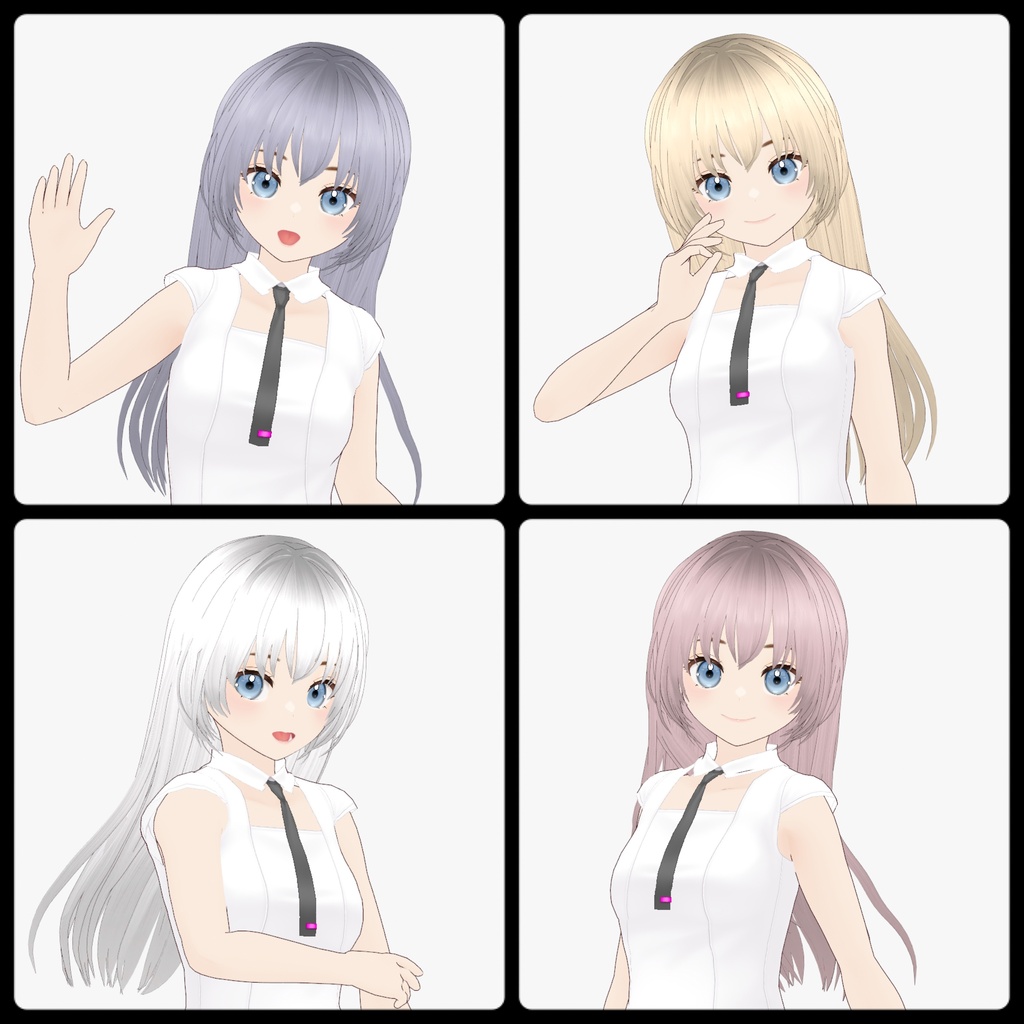 【VRoid】Hairstyle01 エアインテーク ロングヘア