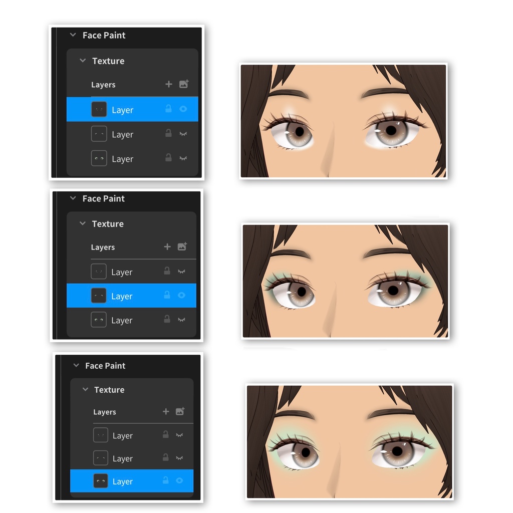 【VRoid】Eyeshadow Girly 10アイシャドウ+3チーク